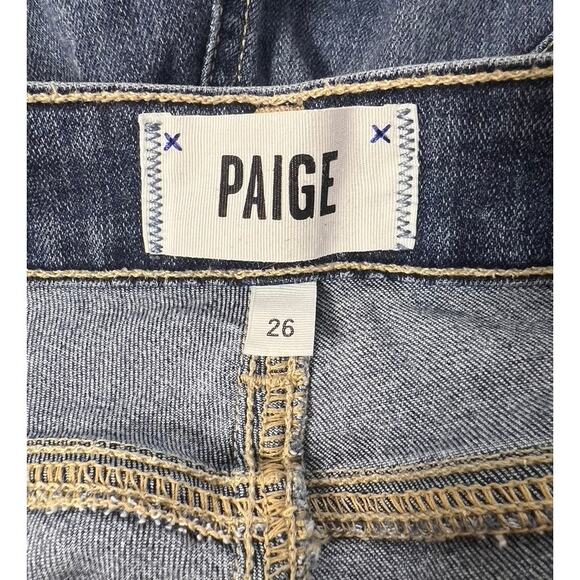PAIGE Verdugo Ultra Skinny Jeans Women Size 26 Blue Distressed Ripped - Picture 6 of 9